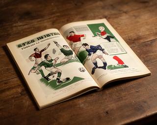 1966 England World Cup final programme open to its illustrated match page