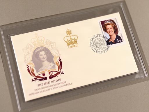 British royal commemorative first-day cover in a protective sleeve with postmark and issue details